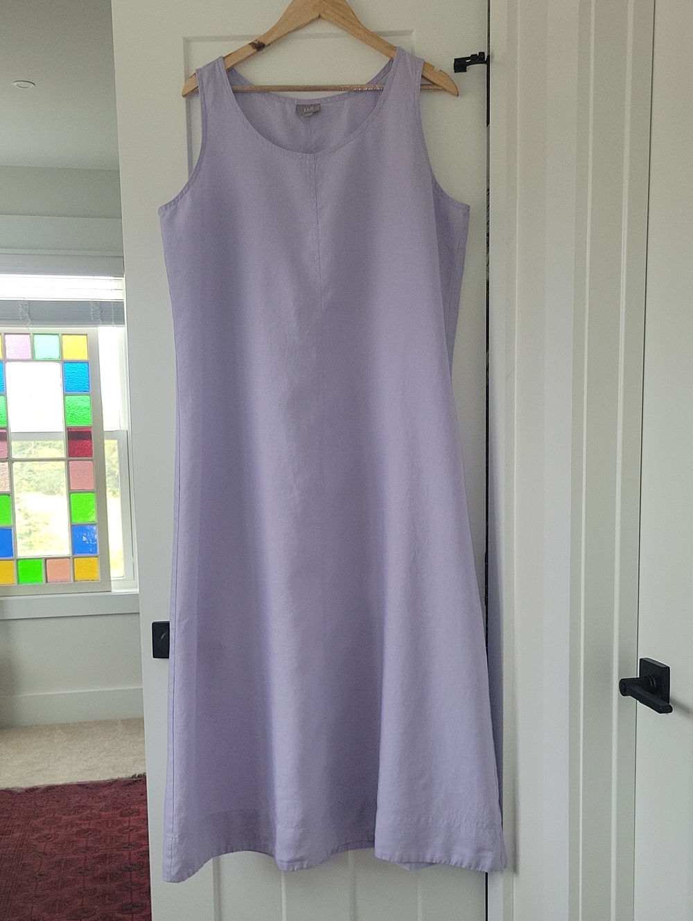 J. Jill Lavender Sleeveless Shift Linen Maxi Dress